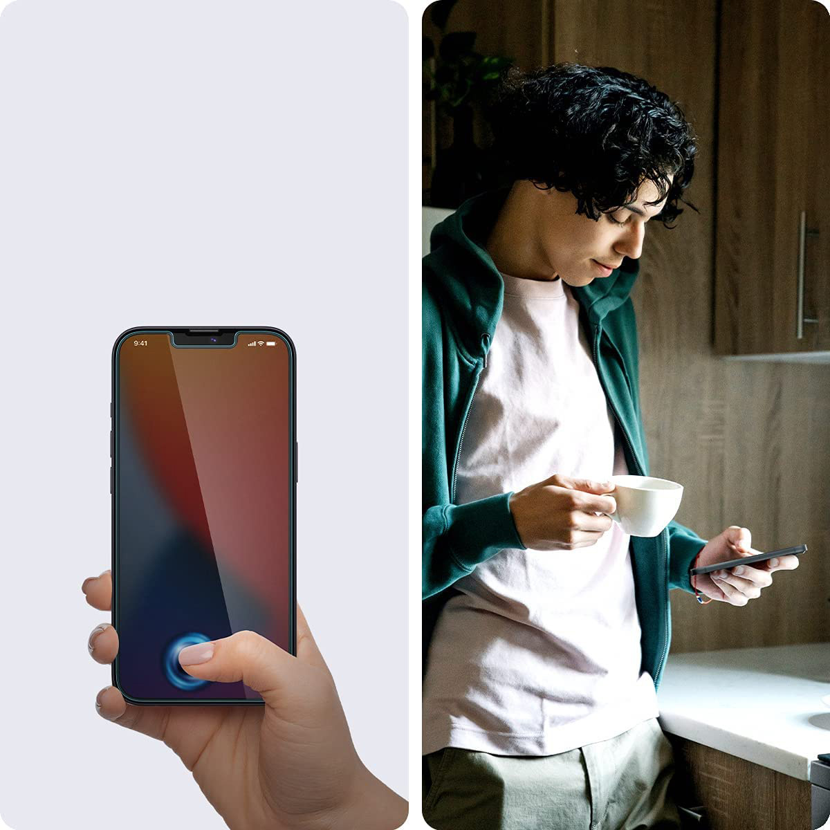 Szkło hartowane Spigen Glas.tr EZ Fit z ramką aplikacyjną dla iPhone 13 / 13 Pro